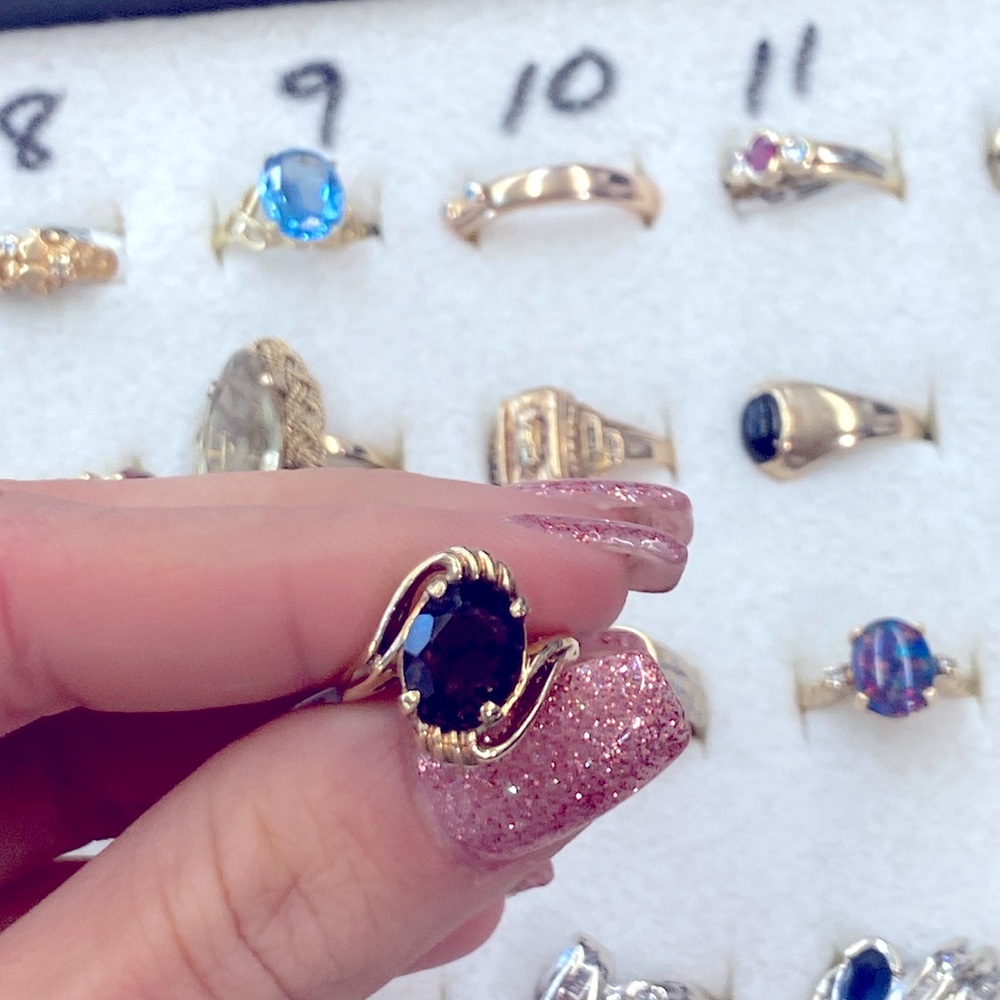 442666 10k yellow gold brown quartz ring